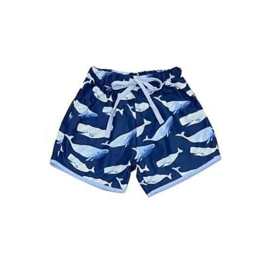 preorder S0424 whale navy blue boys swimming trunk