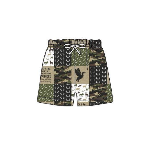 preorder S0467 hunting camo deer mallard boys swimming trunk