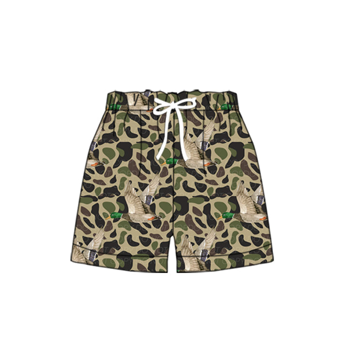 preorder S0468 hunting camo green mallard duck adult man swimming trunk