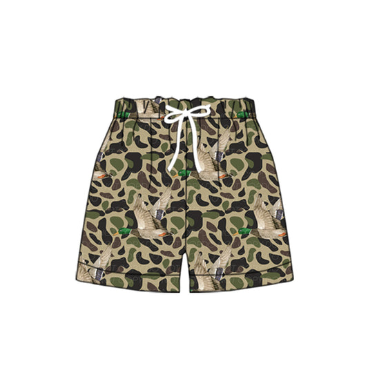 preorder S0468 hunting camo green mallard duck adult man swimming trunk