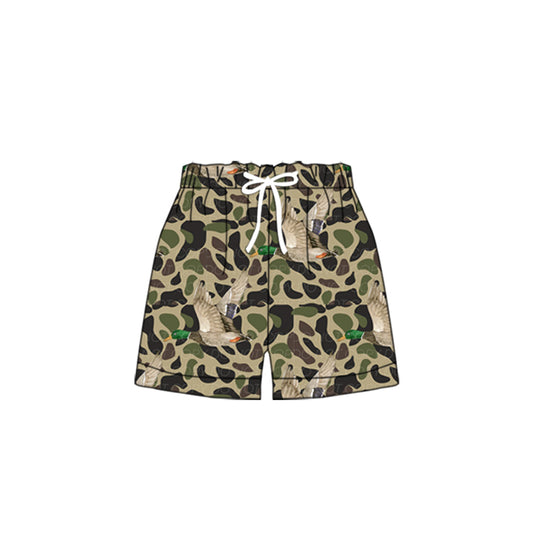 preorder S0469 hunting camo green mallard duck boys swimming trunk