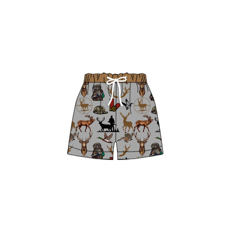 preorder S0471 hunting mallard deer dog grey boys swimming trunk