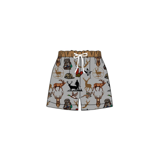 preorder S0471 hunting mallard deer dog grey boys swimming trunk