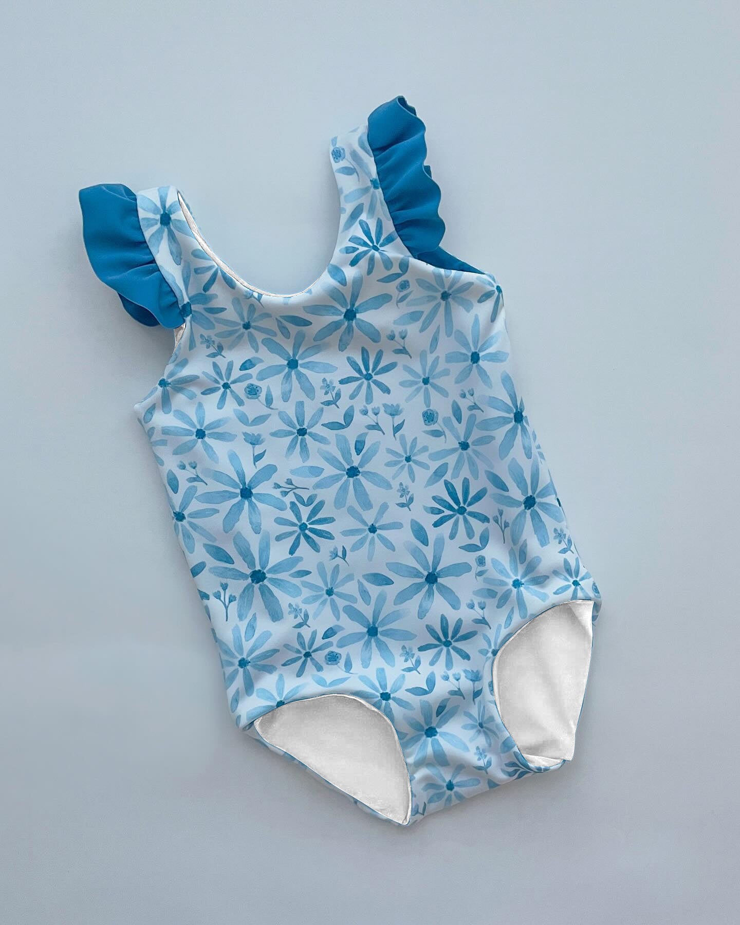 preorder S0515 blue flowers one-piece girls bathing swimsuits – Yiwu ...