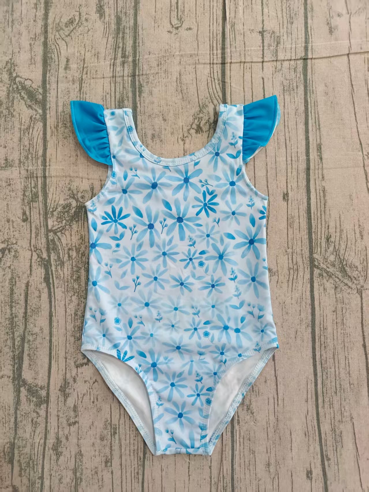 preorder Samples S0515 blue flowers one-piece girls bathing swimsuits