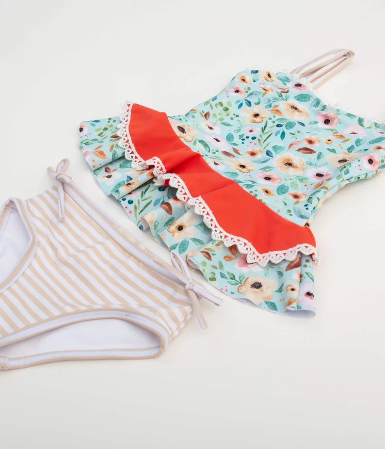 preorder SR083 flowers floral girls swimsuits