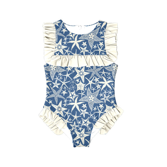 preorder S0594 starfish blue girls swimsuits