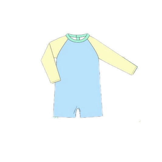 preorder S0635 Yellow Mint Green Blue Long Sleeve Boys Swimsuits