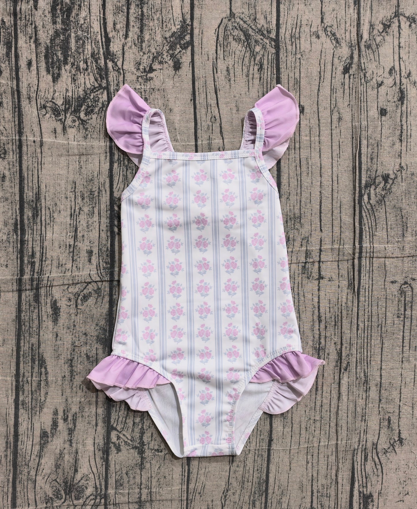 preorder Samples S0643 Purple Flowers Girls Swimsuits