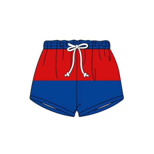 preorder S0646 July 4th Red Blue Boys Swimming Trunk