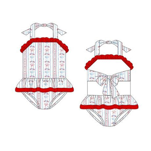 preorder S0666 BJuly 4th Star Red Boys Swimsuits