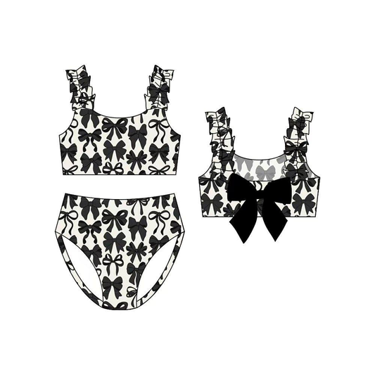 preorder S0710 Black Bows Girls Swimsuits