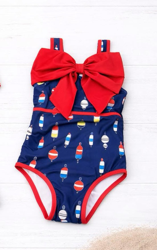 preorder S0729 Fishing Red Girls Swimsuit