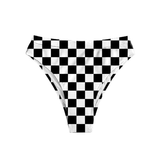 preorder S0737 Black Checkered Adult Woman Swimsuits Shorts