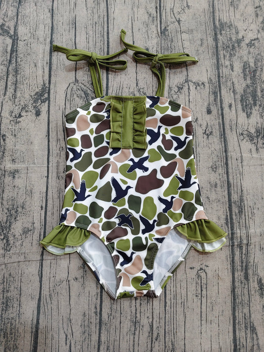 preorder Samples S0744 Camo Mallard Duck Girls Swimsuits