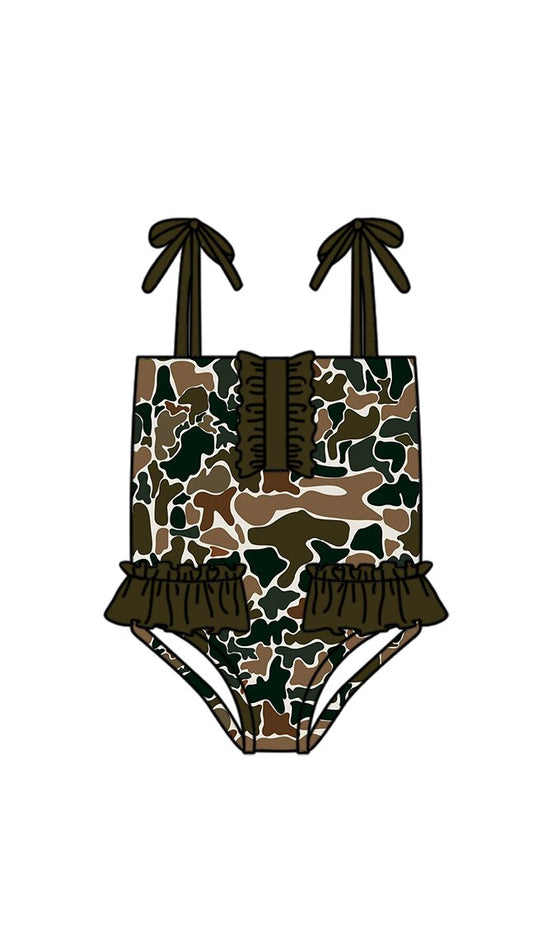preorder S0756 Camo Girls Swimsuits