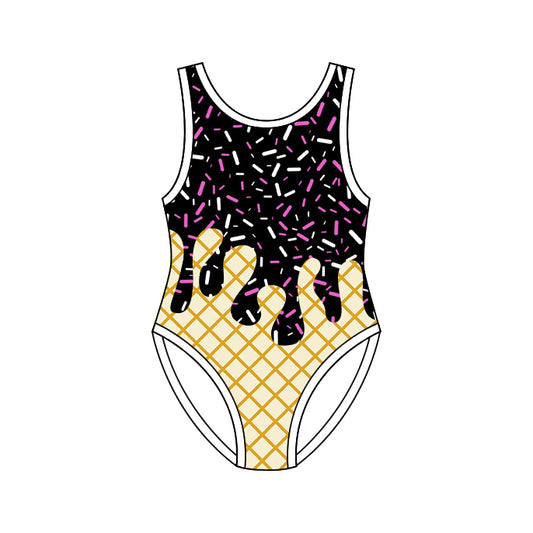 preorder S0772 Black Sprinkles Girls Swimsuits
