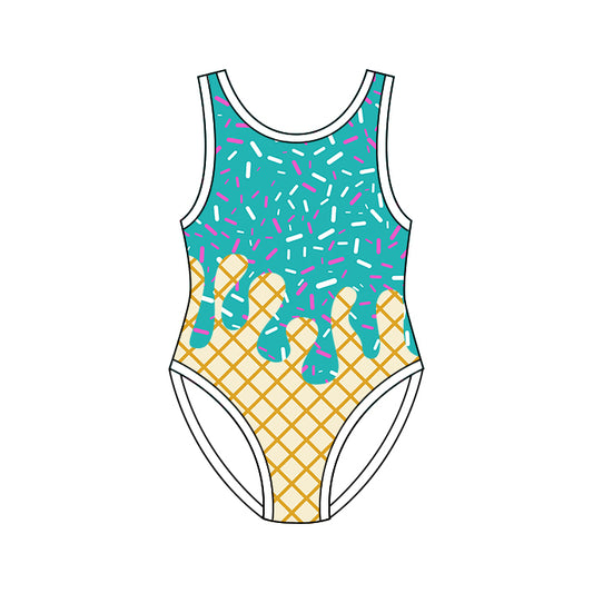 preorder S0773 Mint Green Sprinkles Girls Swimsuits