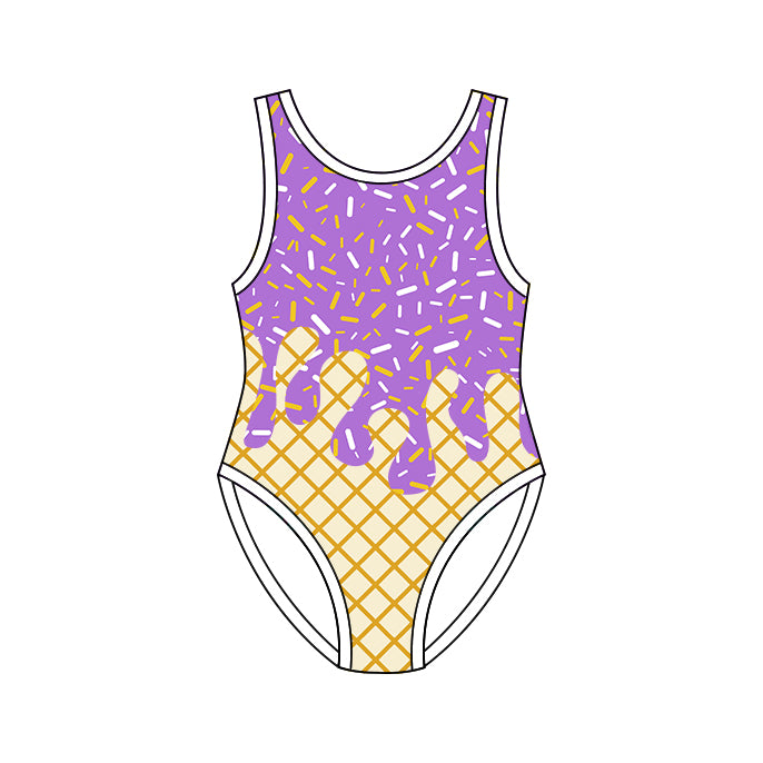 preorder S0774 Light Purple Sprinkles Girls Swimsuits