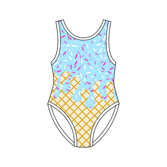 preorder S0775 Light Blue Sprinkles Girls Swimsuits