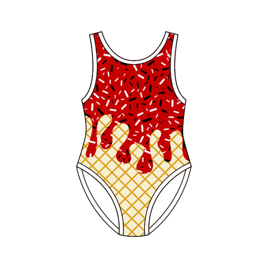 preorder S0776 Red Sprinkles Girls Swimsuits