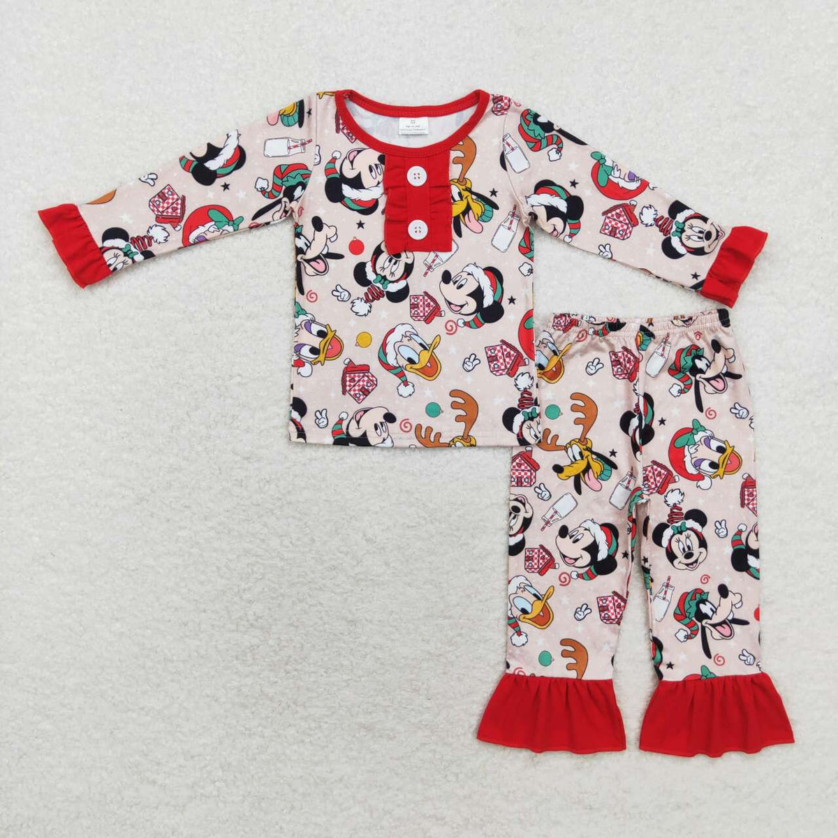 GLP1479 Christmas cartoon M red long sleeve pants girls pajamas