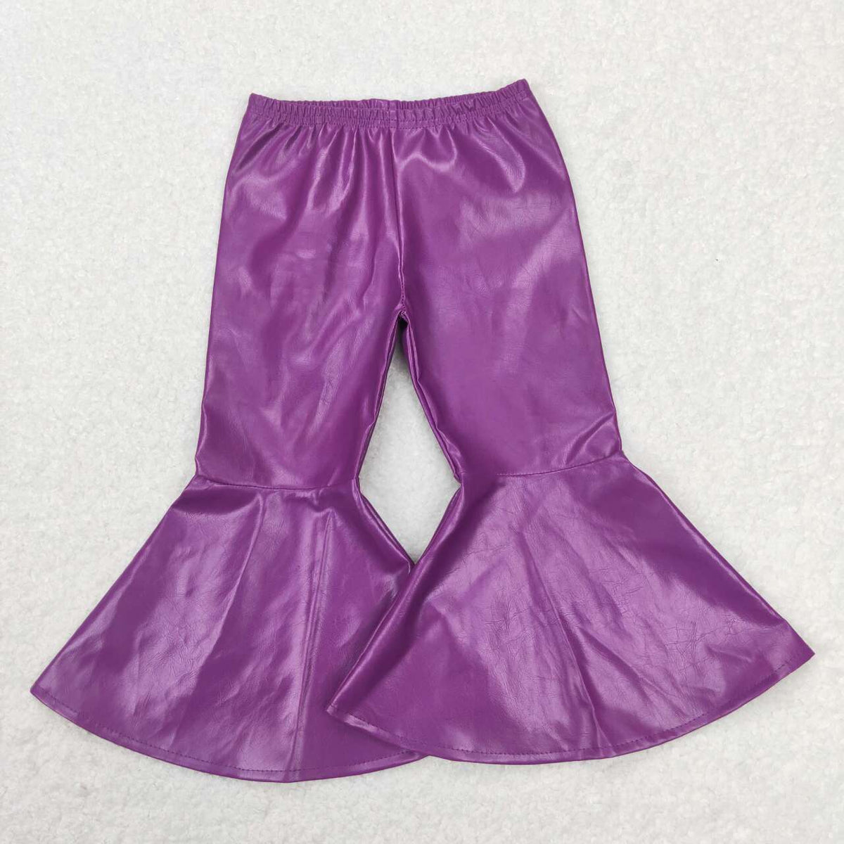 P0419 Purple Leather Girls Pants