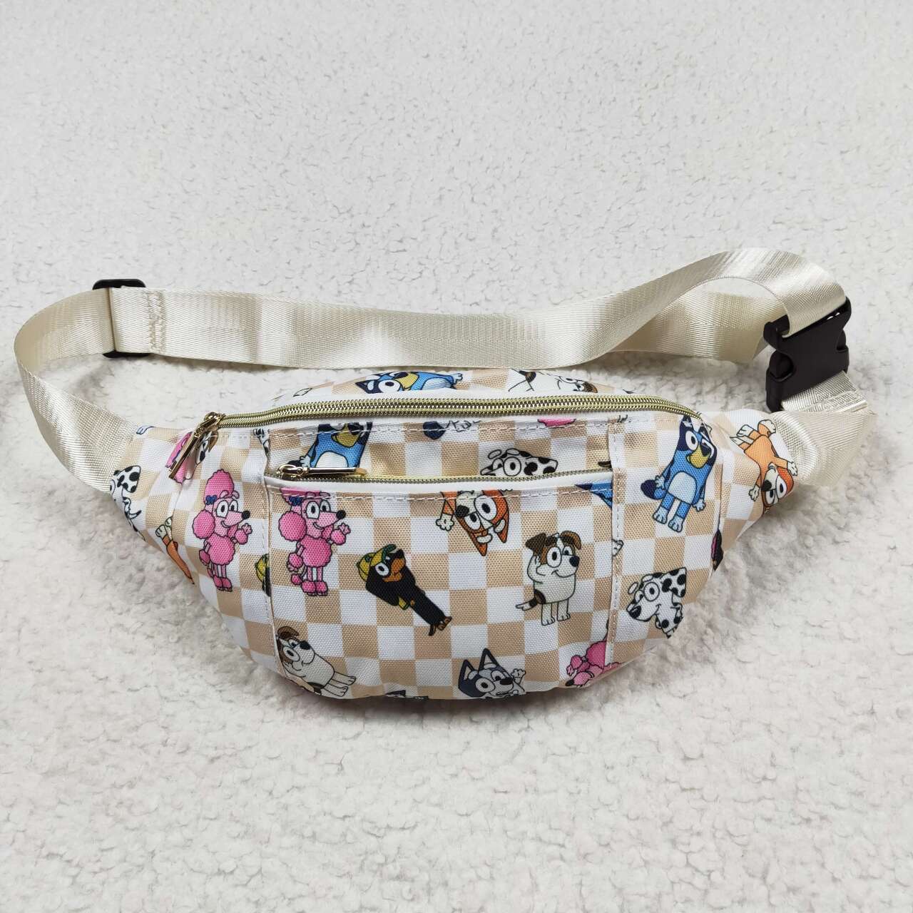 BA0192 blue dog checkered bag