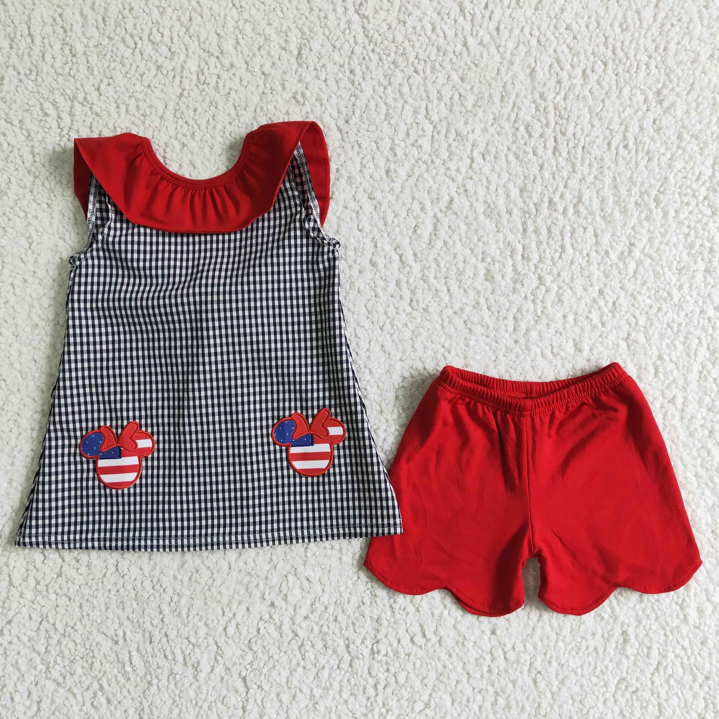 A15-5 4th Of July Baby Girls Embroidery Set