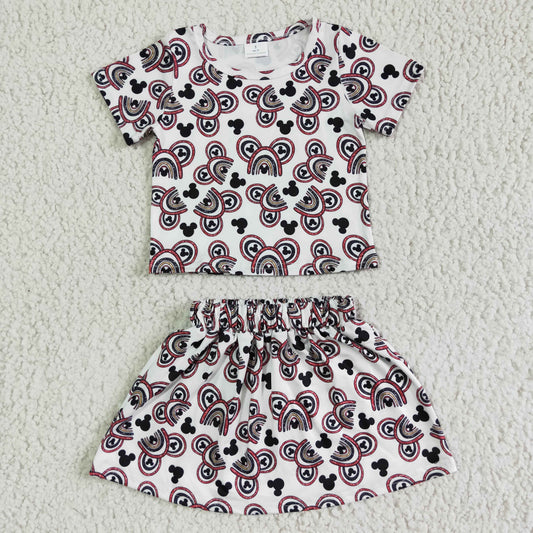 GSD0091 Rainbow Cartoon Skirts Dress Set