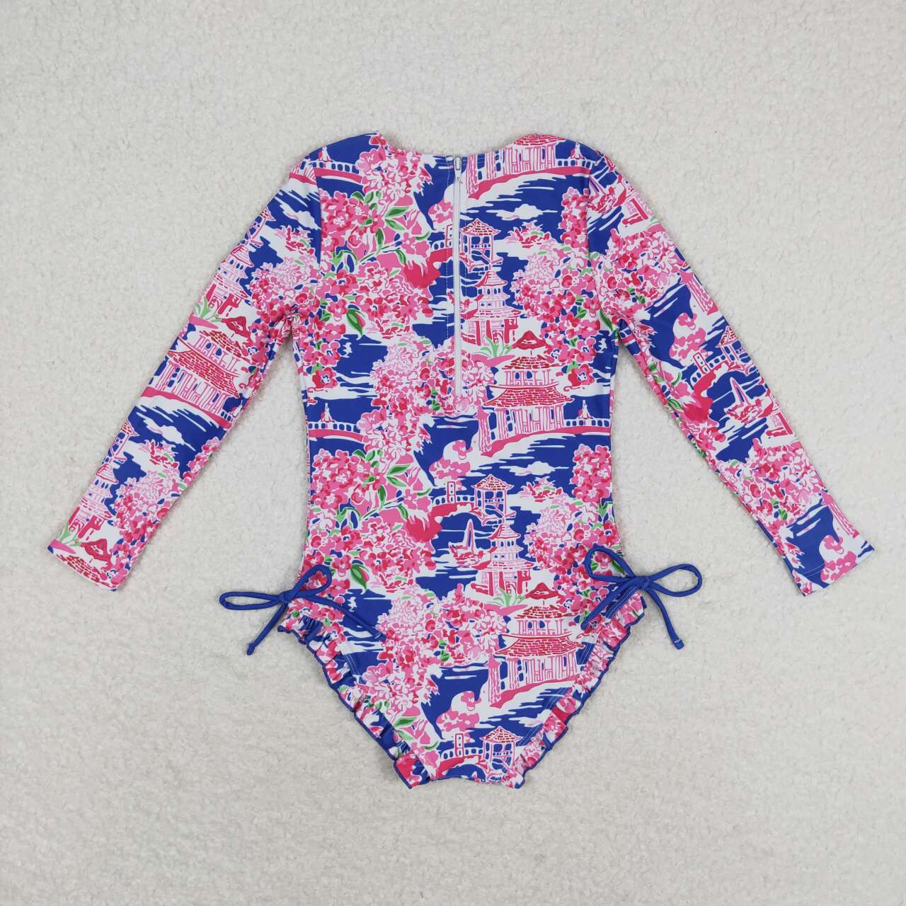 S0376  antiquated appearance pavilion long sleeve girls bathing swimsuits