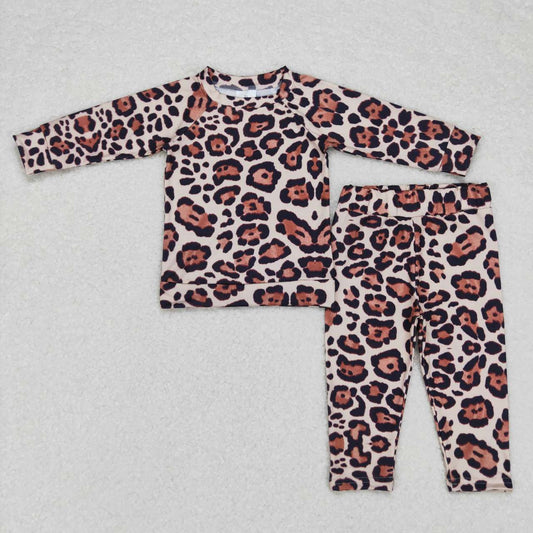 BLP0358 Leopard long sleeve boys pajamas