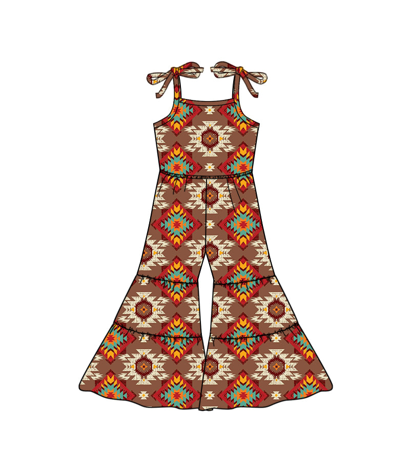 preorder SR0452 Aztec shoulder strap girls jumpsuit
