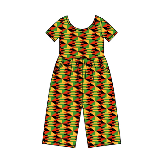 preorder SR0457 Black history month short sleeve girls jumpsuit