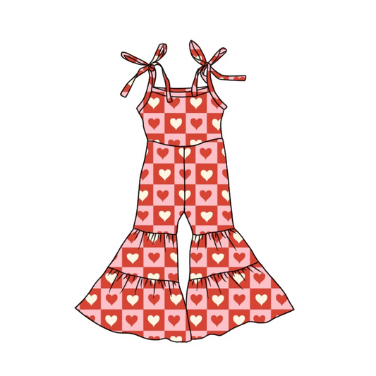 preorder SR0459 Red heart pink girls jumpsuits