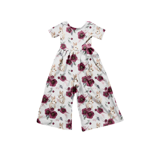 preorder SR0469 Dark flowers short sleeve girls jumpsuit