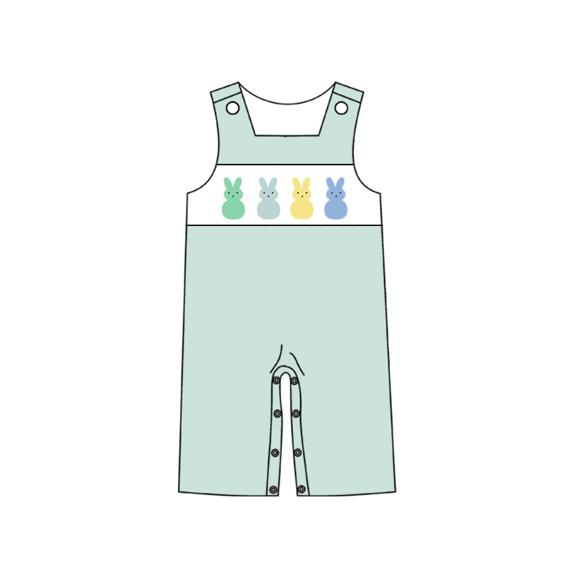 preorder SR0476 Easter rabbit green sleeveless romper