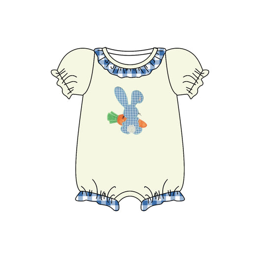 preorder SR0497 Easter rabbit carrot short sleeve girls romper