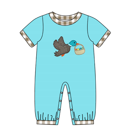 preorder SR0521 Mallard egg blue short sleeve boys romper