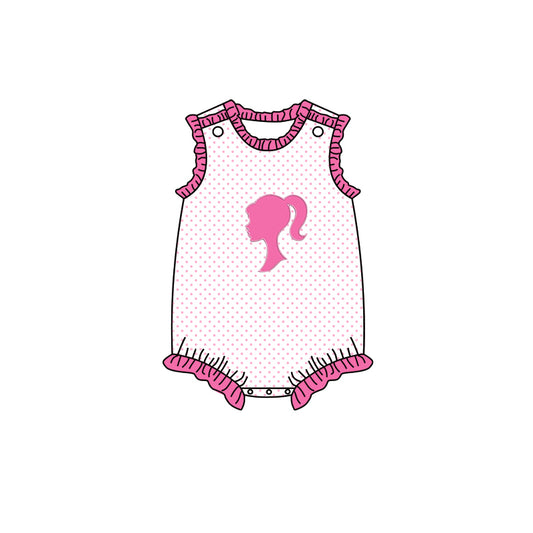 preorder SR0572 BA cartoon pink sleeveless girls romper