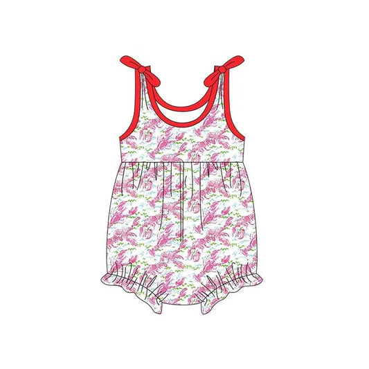 preorder SR0603 Hot pink cray sleeveless girls romper