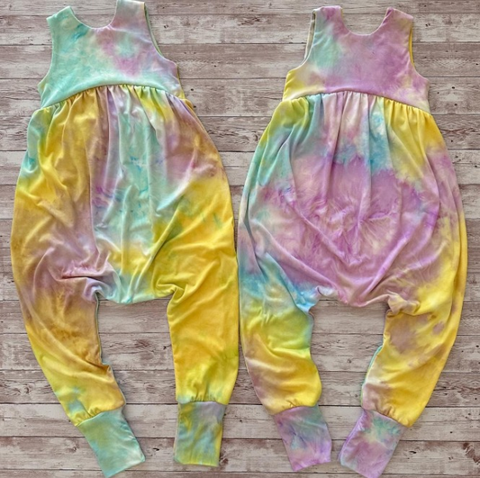 preorder SR0851 Colorful Ink Pattern Sleeveless Girls Romper