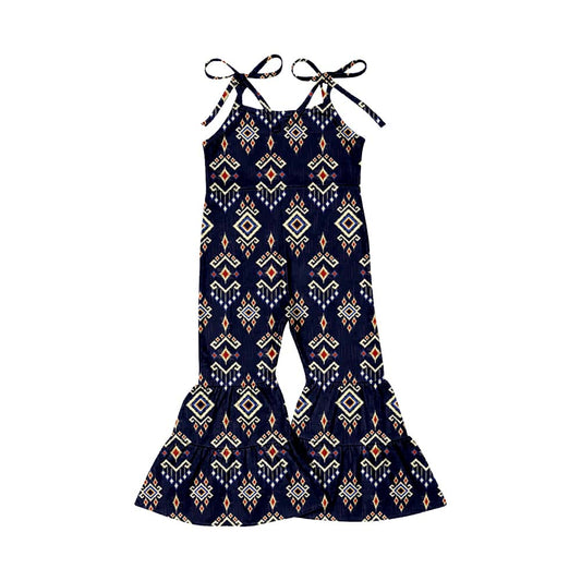 preorder SR0862 Western Aztec Navy Girls Jumpsuits