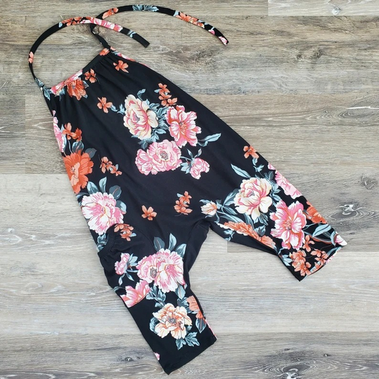 preorder SR1042 Pink Flowers Black Girls Summer Romper
