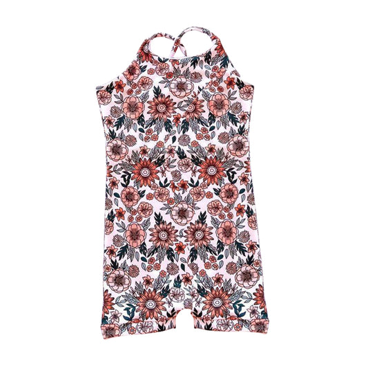 preorder SR1084 Pink flowers girls romper