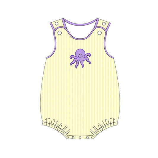 preorder SR1095 Octopus yellow sleeveless boys romper