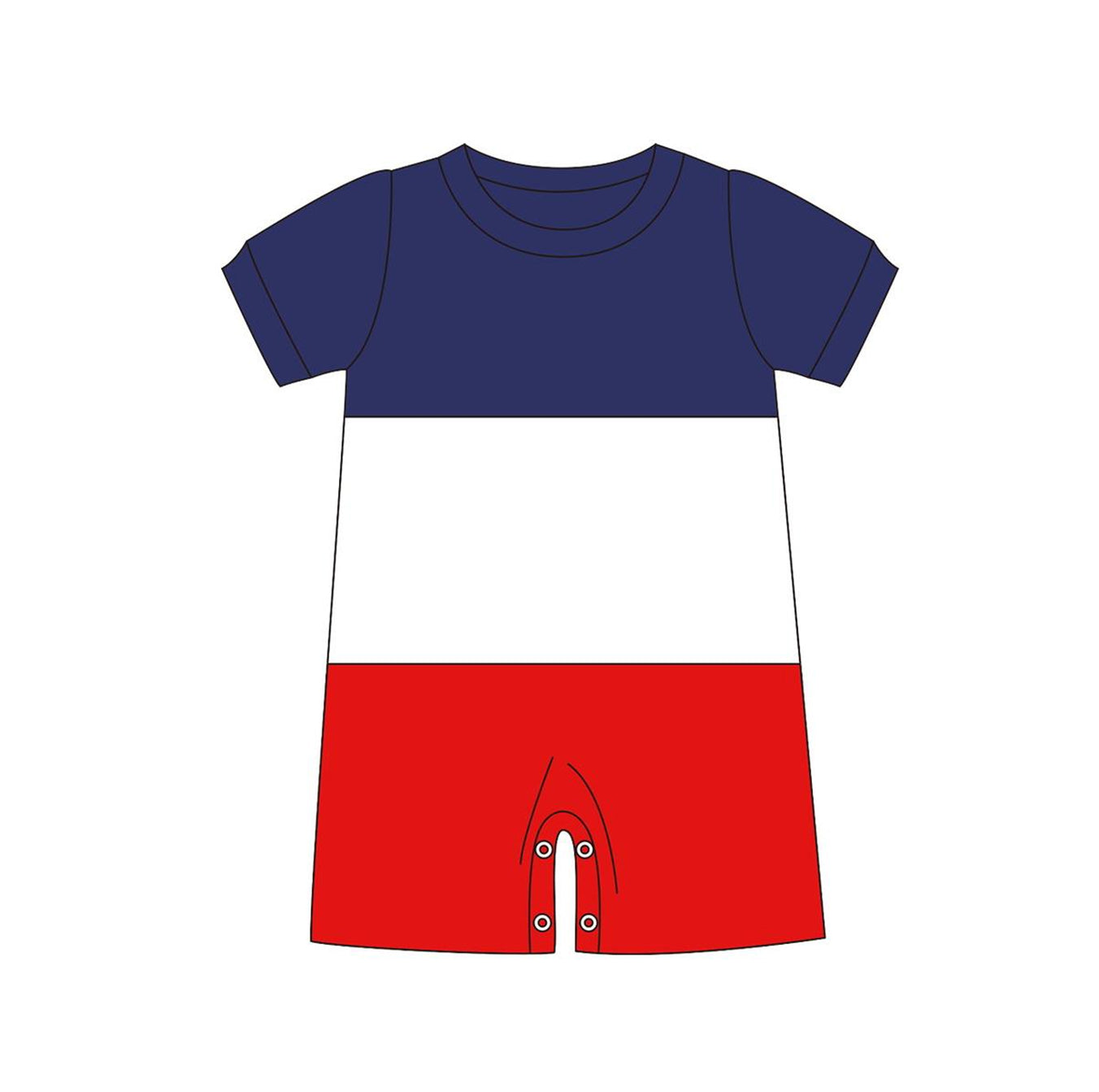 preorder SR1125 July 4th red white navy short sleeve boys romper