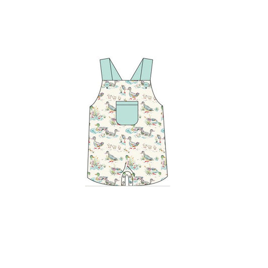 preorder SR1191 Mallard cyan pocket sleeveless boys romper