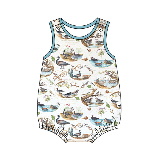 preorder SR1232 Hunting mallard blue sleeveless boys romper