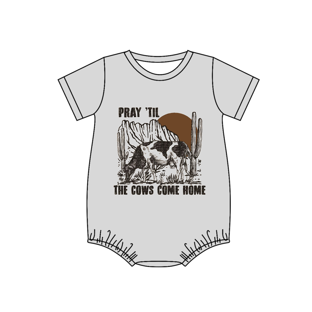 preorder SR1304 the cows come home cactus short sleeve boys romper